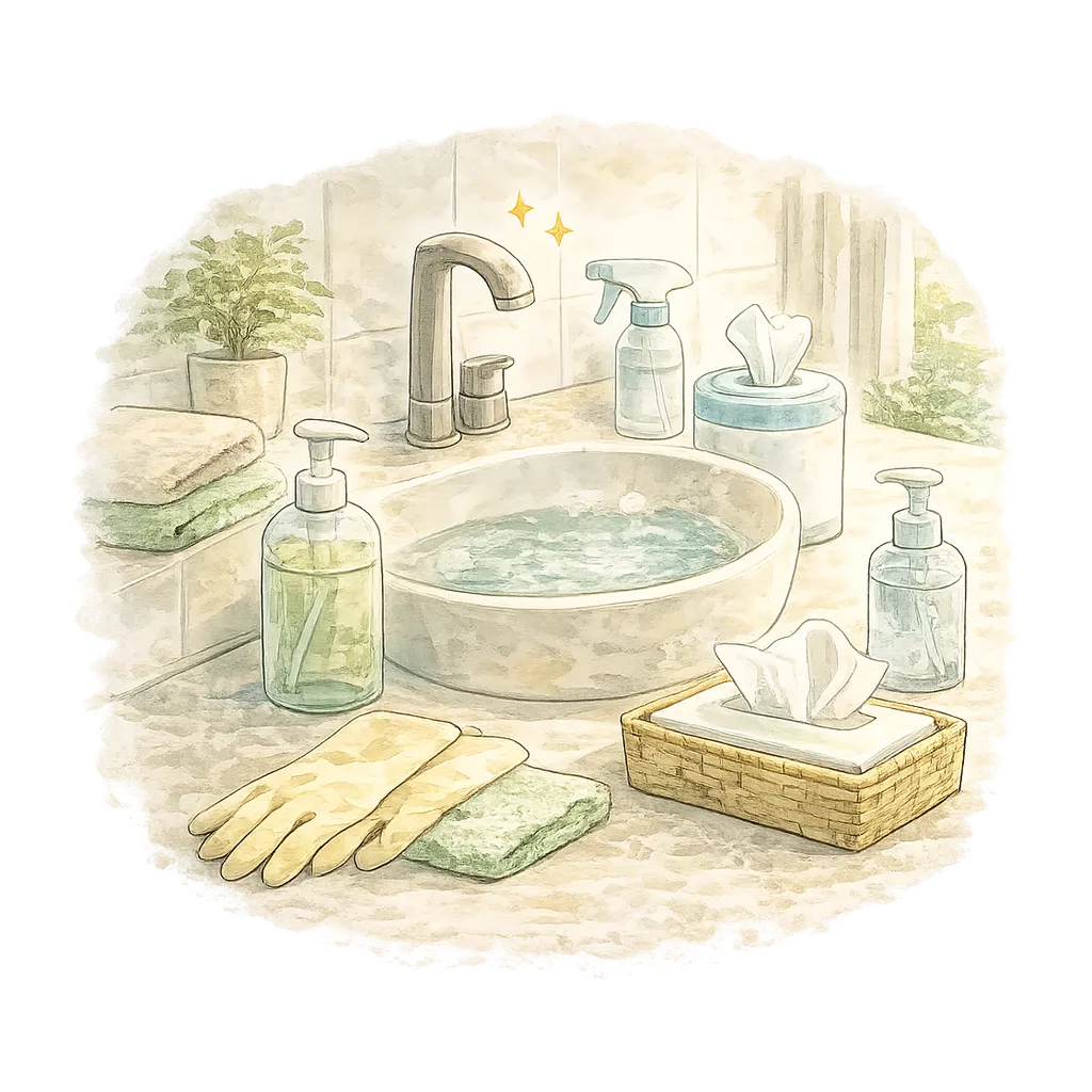 Clean care watercolor illustration