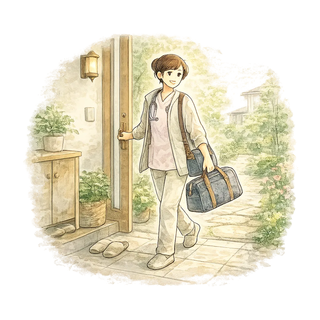 Emergency visit watercolor illustration