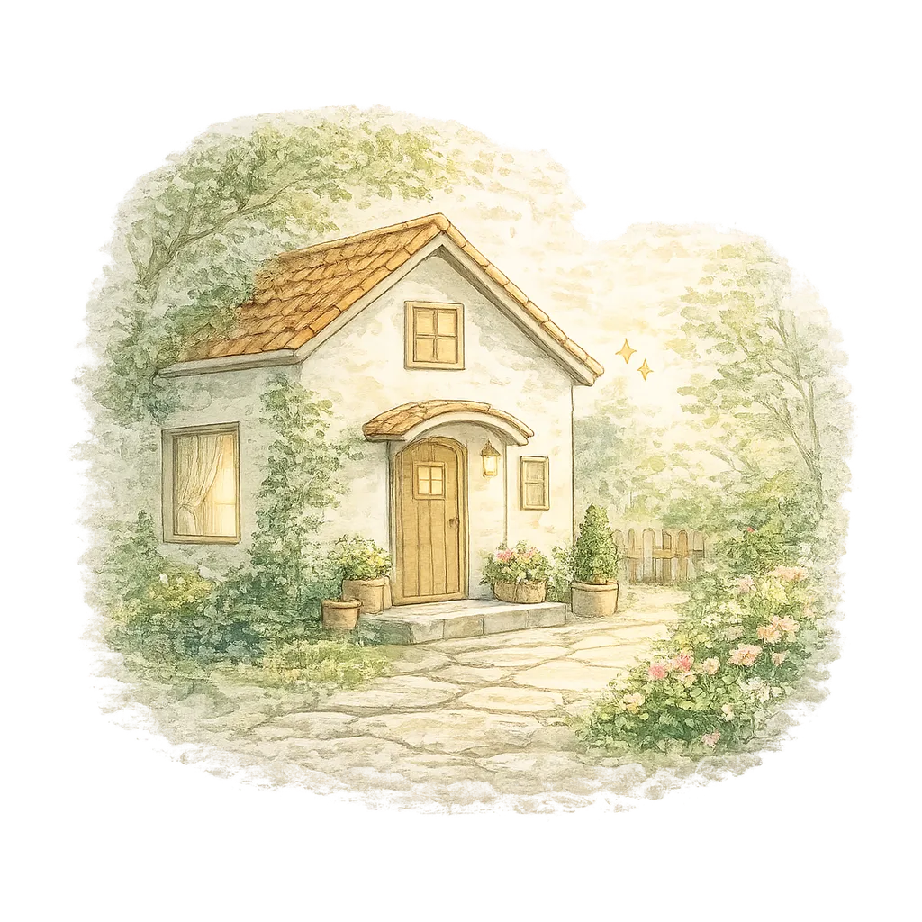 Elderly couple at home illustration
