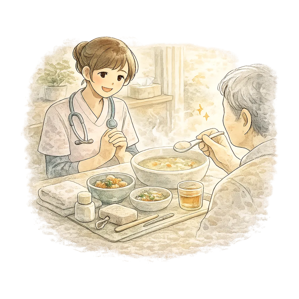 Meal support watercolor illustration