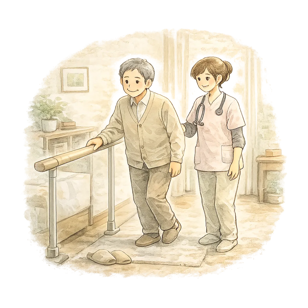 Rehabilitation support watercolor illustration